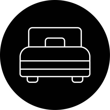 Tek yatak simgesi vektör illüstrasyonu