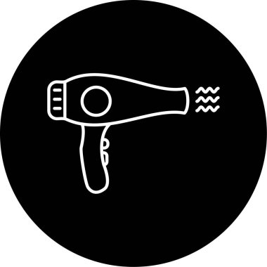 saç kurutma ikonu vektör çizimi