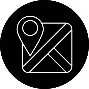 harita simgesi vektör illüstrasyonu