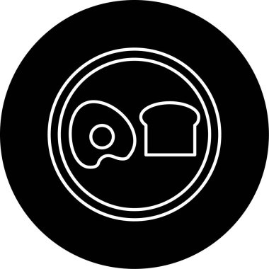 Kahvaltı simgesi vektör illüstrasyonu