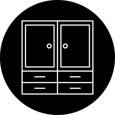 Kabine ikonu vektör illüstrasyonu