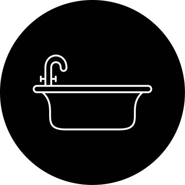 Küvet ikonu vektör illüstrasyonu