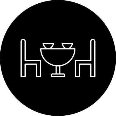 Yemek masası simgesi vektör illüstrasyonu