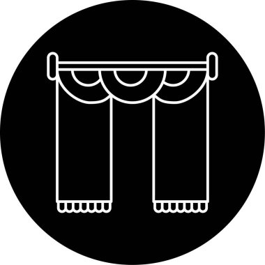  Perde simge vektör illüstrasyonu