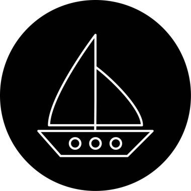 Yelkenli teknesi ikon vektör çizimi