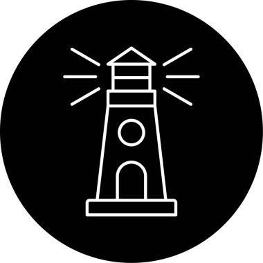 Bir deniz feneri simgesinin vektör çizimi
