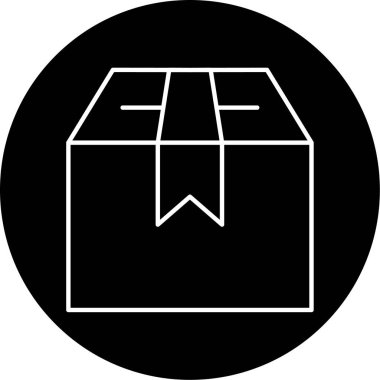 Bir kutu simgesinin vektör illüstrasyonu