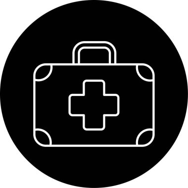 tıbbi çanta vektör çizgisi simgesi