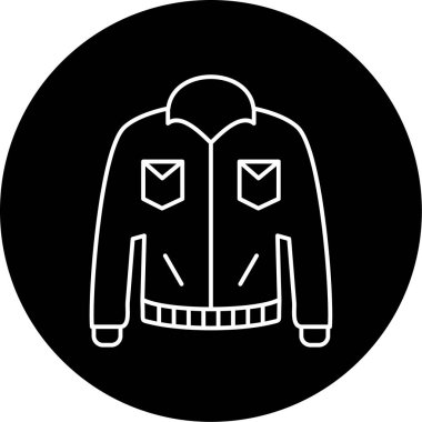 Ceket Vektörü Kabartma Simgesi Tasarımı 