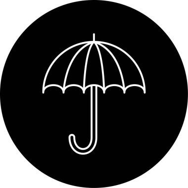 Şemsiye Vektörü Şekil Simgesi Tasarımı 