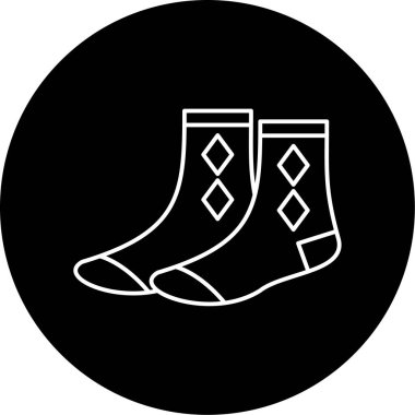 Çorap Vektörü Kabartma Simgesi Tasarımı 