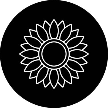  Ayçiçeği Vektörü Kabartma Simgesi Tasarımı 