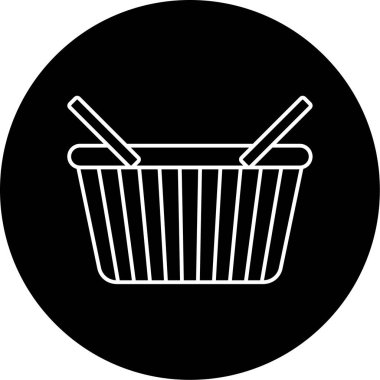 Sepet Vektörü Kabartma Simgesi Tasarımı 