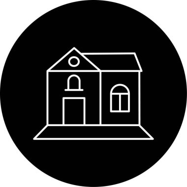 Çiftlik Evi Vektörü Glyph Simgesi Tasarımı 