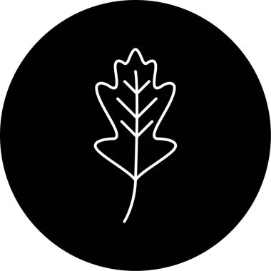 Meşe Yaprağı Vektör Kabartma Simgesi Tasarımı 