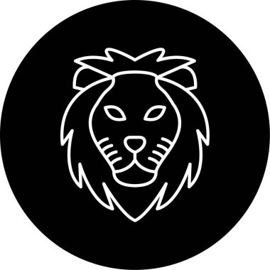  Aslan Vektörü Kabartma Simgesi Tasarımı 