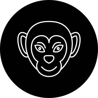 Maymun Vektörü Şekil Simgesi Tasarımı 