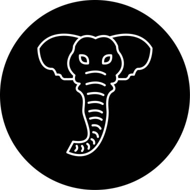 Fil Vektörü Şekil Simgesi Tasarımı 