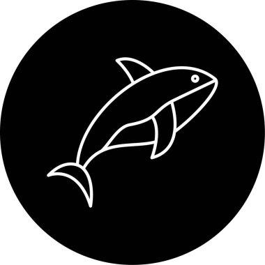 Balina Vektörü Şekil Simgesi Tasarımı 