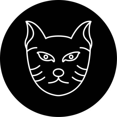 Kedi Vektörü Şekil Simgesi Tasarımı 