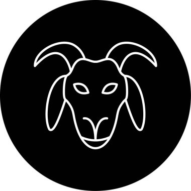 Keçi Vektörü Şekil Simgesi Tasarımı 