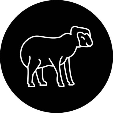 Koyun Vektörü Şekil Simgesi Tasarımı 