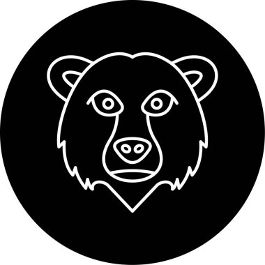 Ayı Vektörü Kabartma Simgesi Tasarımı 