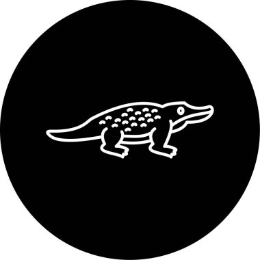 Timsah Vektörü Şekil Simgesi Tasarımı 