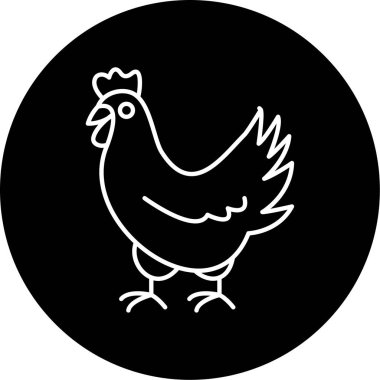 Tavuk Vektörü Şekil Simgesi Tasarımı 