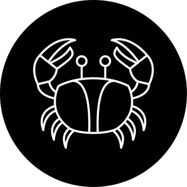 Yengeç Vektörü Kabartma Simgesi Tasarımı 