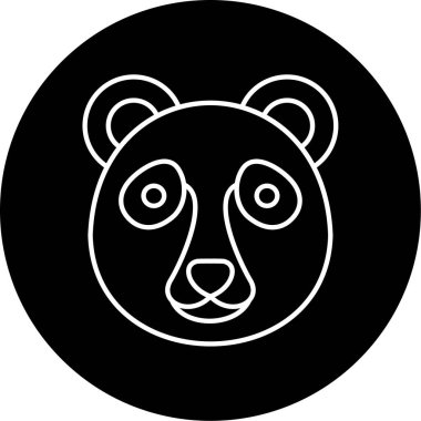 Panda baş Vektör Şekil Simgesi Tasarımı 