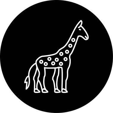  Zürafa Vektör Kabartma Simgesi Tasarımı 
