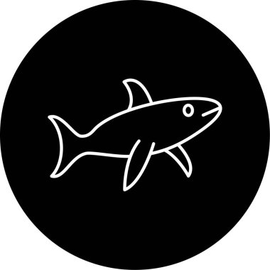 Köpekbalığı Vektörü Kabartma Simgesi Tasarımı 