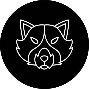 Rakun Vektör Şekil Simgesi Tasarımı 