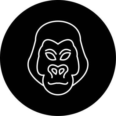 Goril Vektör Şekil Simgesi Tasarımı 
