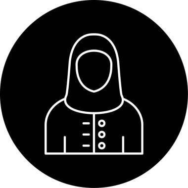 Müslüman Kadın Vektör Kabartma Simgesi Tasarımı 