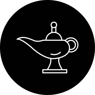 Yağ Lambası Vektör Şekil Simgesi Tasarımı 