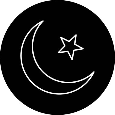 Hilal Ay Vektörü Kabartma Simgesi Tasarımı 