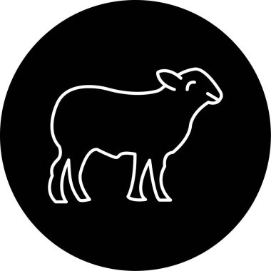 Koyun Vektörü Şekil Simgesi Tasarımı 