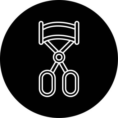 Kirpik Curler Vektör Kabartma Simgesi Tasarımı 