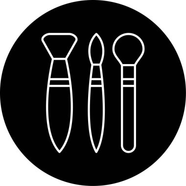 Makyaj Fırçası Vektör Kabartma Simgesi Tasarımı 