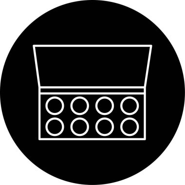 Makyaj Paleti Vektörü Kabartma Simgesi Tasarımı 