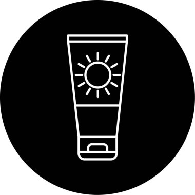 Güneş kremi Vektörü Şekil Simgesi Tasarımı 