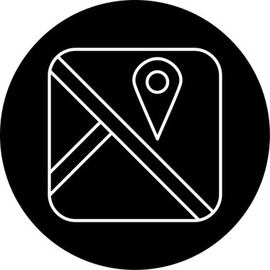 Harita Vektörü Şekil Simgesi Tasarımı