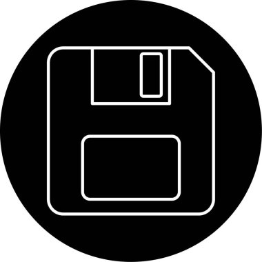 Disket Vektör Kabartma Simgesi Tasarımı