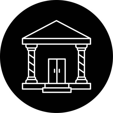 Banka Vektörü Kabartma Simgesi Tasarımı