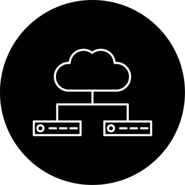 Bulut Veri Vektörü Kabartma Simgesi Tasarımı