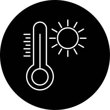 Sıcak Sıcaklık Vektörü Kabartma Simgesi Tasarımı 