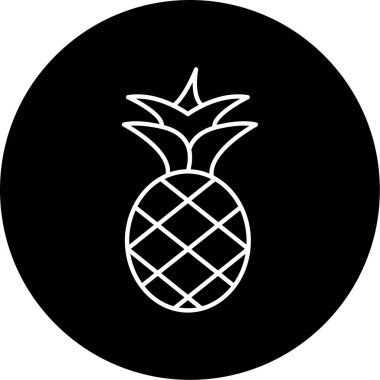 Pine Apple Vektör Kabartma Simgesi Tasarımı