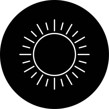 Güneş Vektörü Kabartma Simgesi Tasarımı